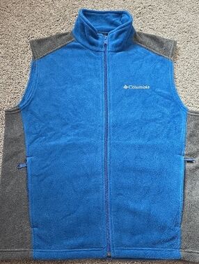Columbia Royal Blue and Gray Fleece Vest